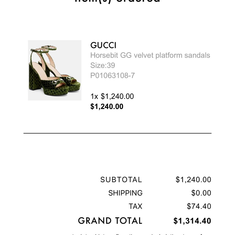 Gucci Olive Velvet Platform Heels - Picture 4 of 10